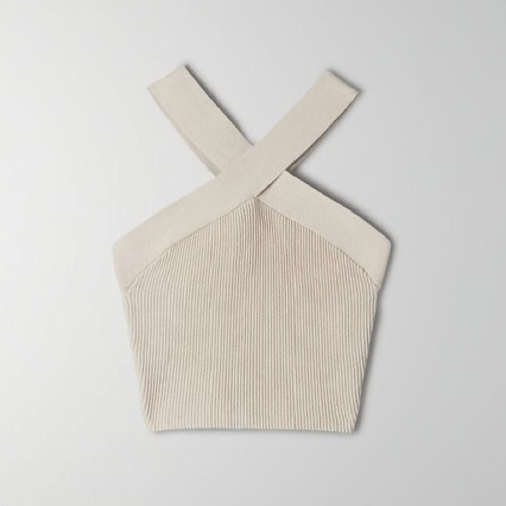 Aritzia Sculpt Knit Criss Cross Cropped Tank